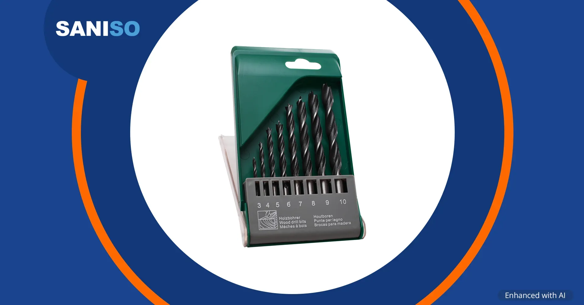 STALCO houtborenset, 8 delig, Ø 3–10 mm (S-27310)