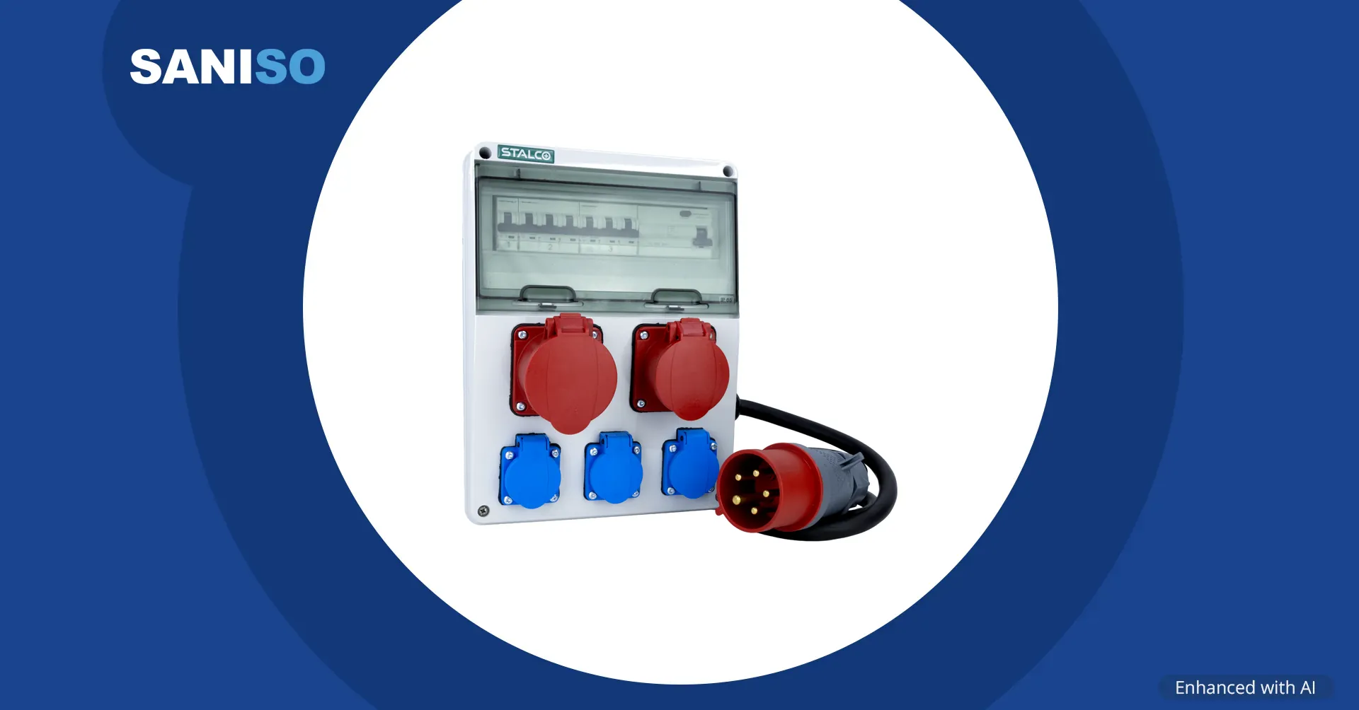 STALCO bouwverdeelbord met stopcontacten, met beveiliging en kabel (S023246606)