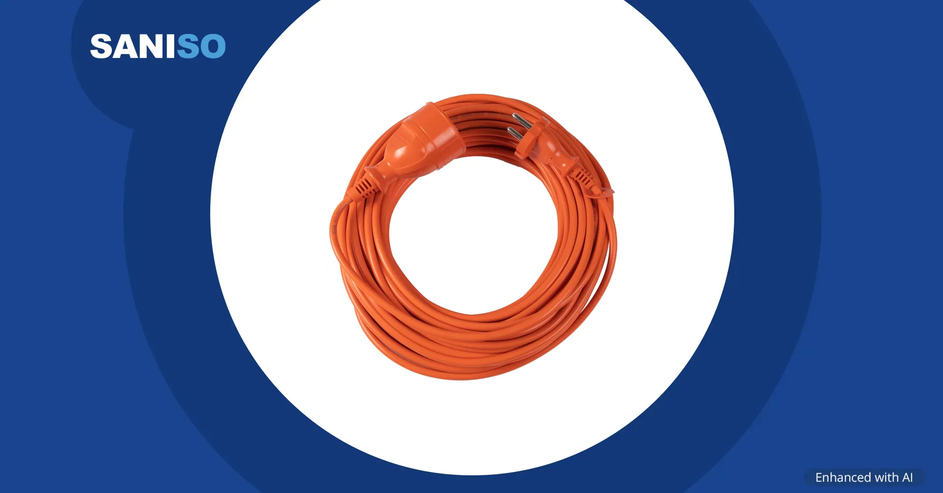STALCO verlengsnoer met één stopcontact, H05VV-F 2 × 1 mm², 10 A, oranje, 10 m (S023146610)