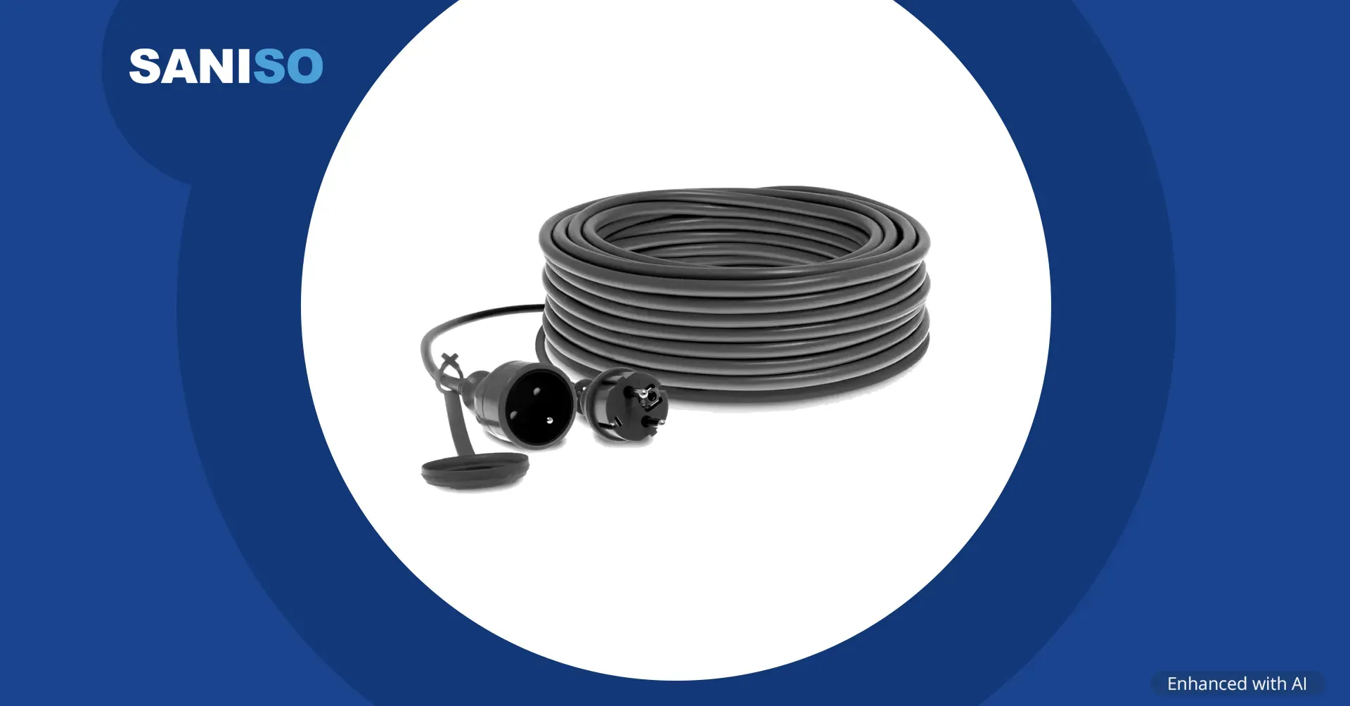 STALCO verlengsnoer met één stopcontact, 10 m, IP44, H05RR-F 3 × 1,5 mm², 16 A, 3680 W (S-46620)