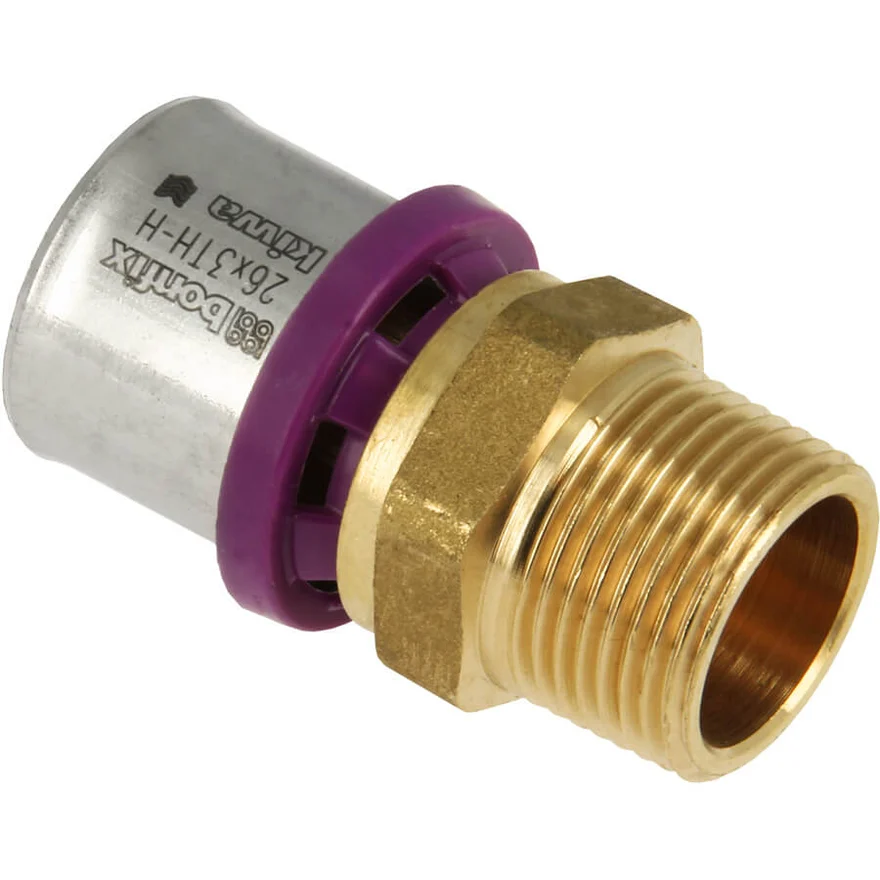BONFIX Alu-press brass press fitting end piece 26 x 1/2 - 48730225