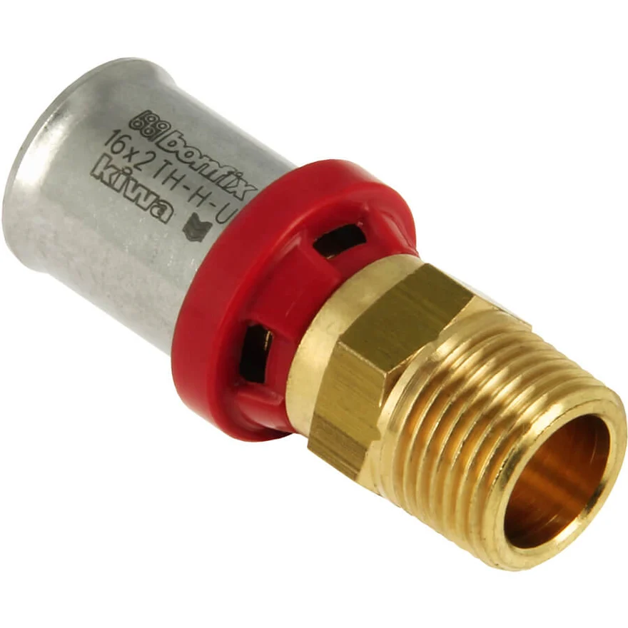 BONFIX Alu-press brass press fitting end piece 16 x 3/4 -48730230