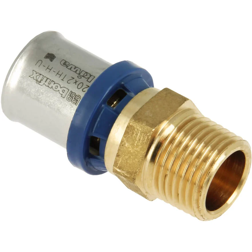 BONFIX Alu-press brass press fitting end piece 20 x 3/4 - 48730235