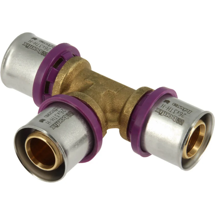 BONFIX Alu-press brass press fitting T-piece 26 x 26 x 26 - 48730420
