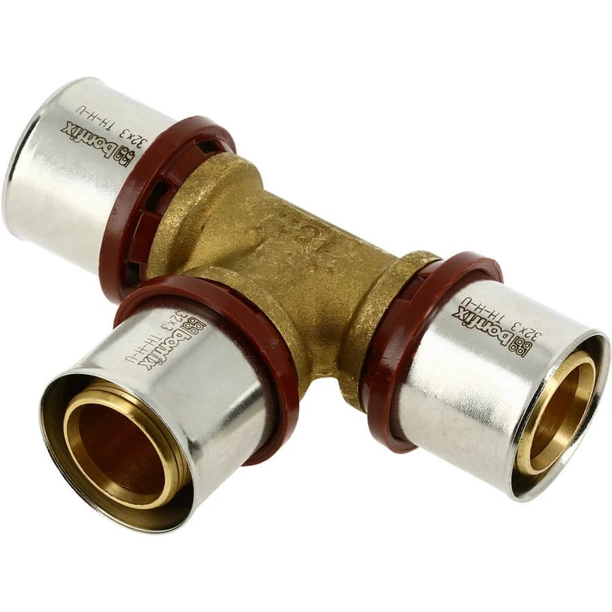 BONFIX Alu-press brass press fitting T-piece 32 x 32 x 32 - 48730425