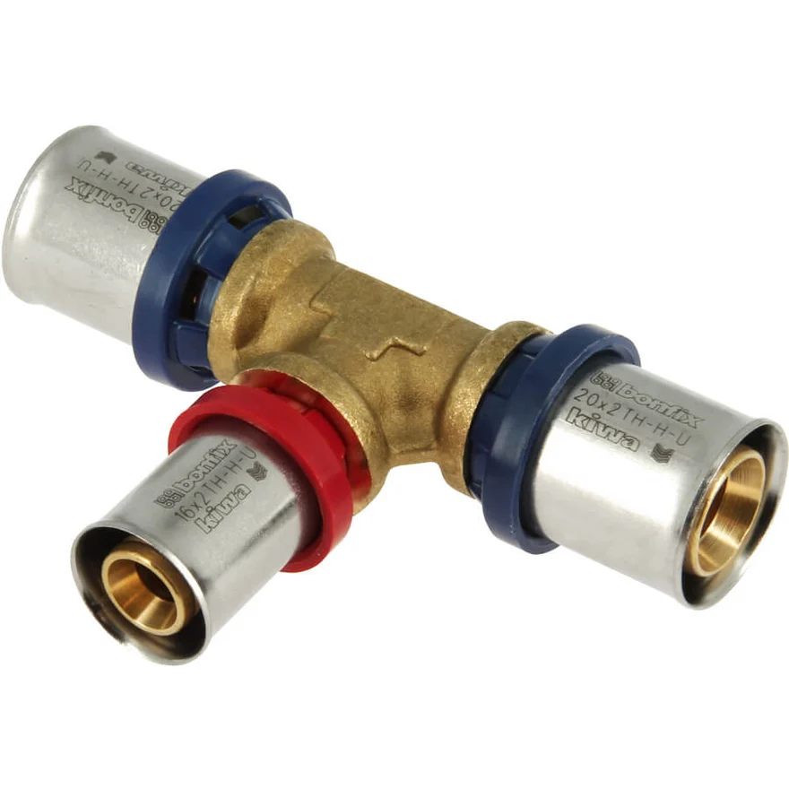 BONFIX Alu-press brass press fitting T-piece tapered 20 x 16 x 20 - 48730440