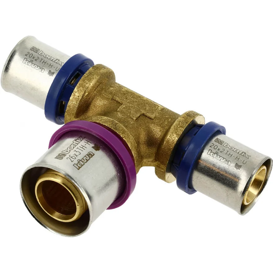 BONFIX Alu-press brass press fitting T-piece tapered 20 x 26 x 20 - 48730450