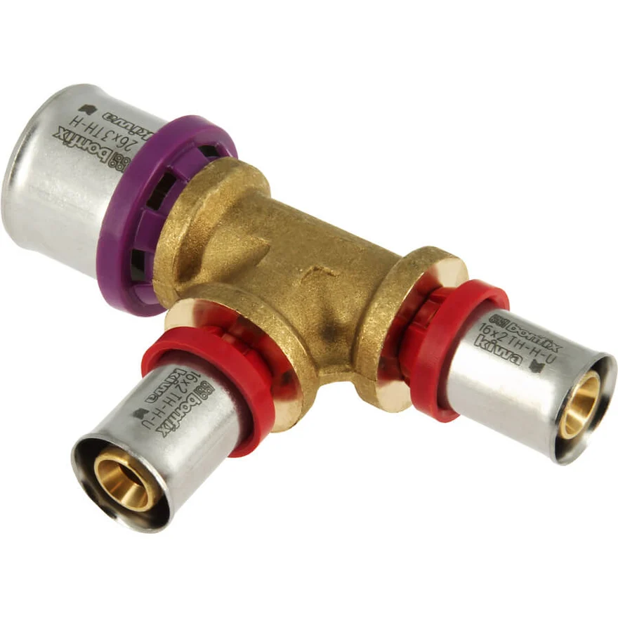 BONFIX Alu-press brass press fitting T-piece tapered 26 x 16 x 16 - 48730455