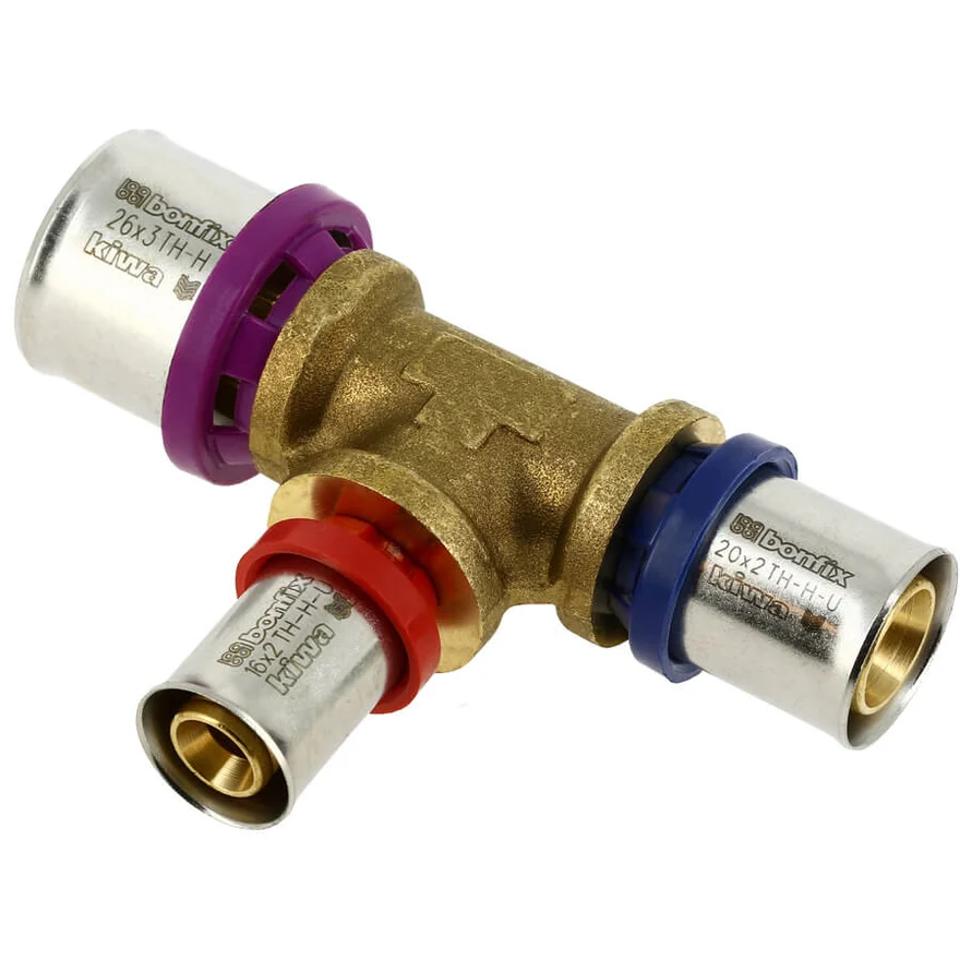 BONFIX Alu-press brass press fitting T-piece tapered 26 x 16 x 20 - 48730460