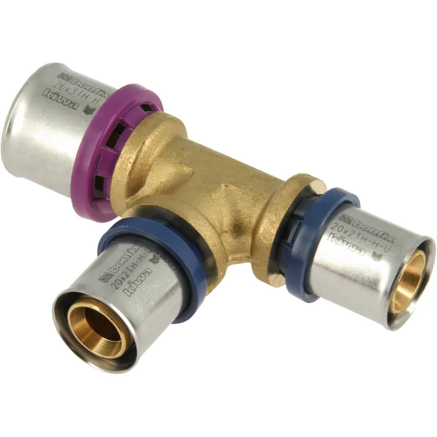 BONFIX Alu-press brass press fitting T-piece tapered 26 x 20 x 20 - 48730470