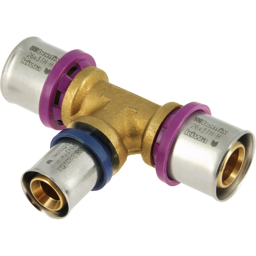 BONFIX Alu-press brass press fitting T-piece tapered 26 x 20 x 26 - 48730475