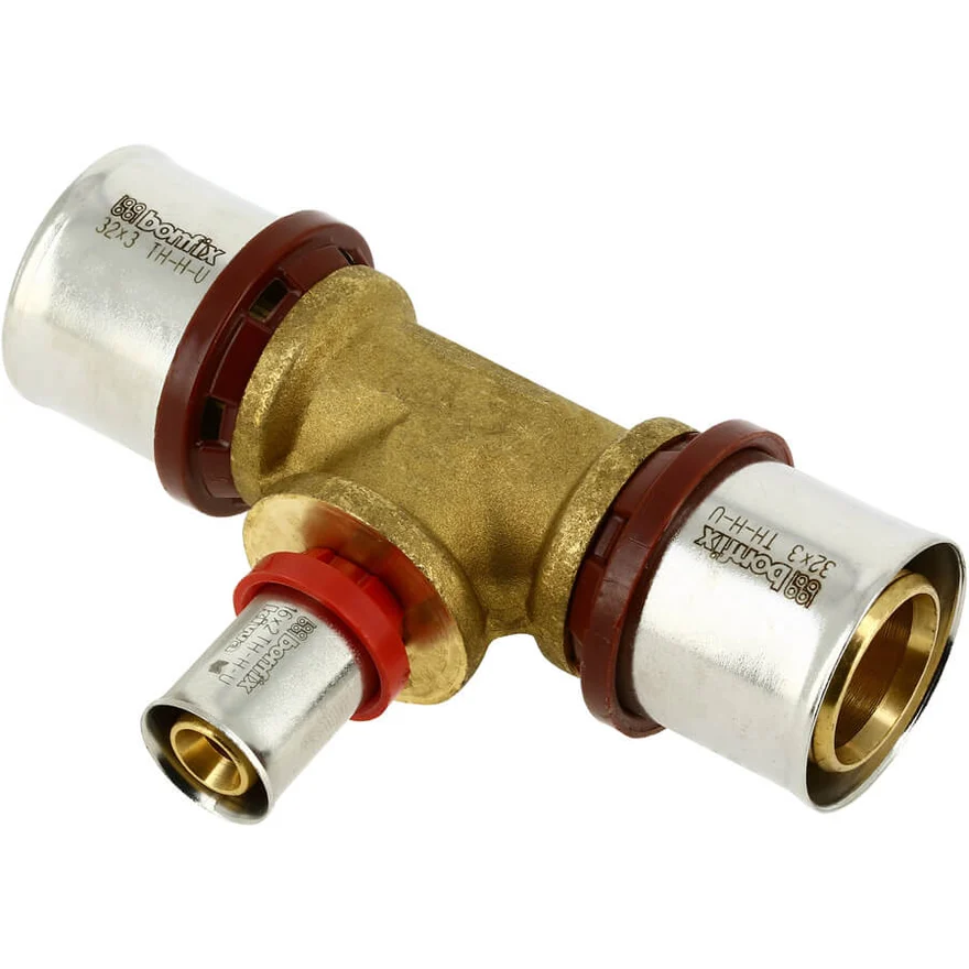 BONFIX Alu-press brass press fitting T-piece tapered 32 x 16 x 32 - 48730495