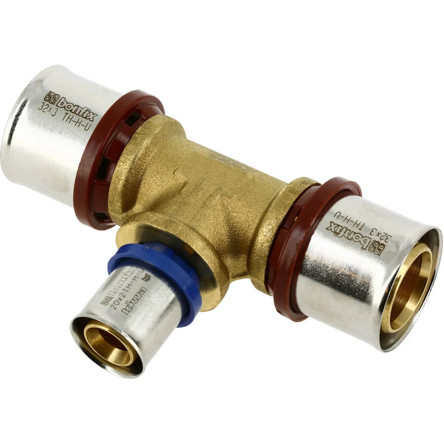 BONFIX Alu-pers messing perskoppeling T-stuk verlopend 32 x 20 x 32 - 48730510
