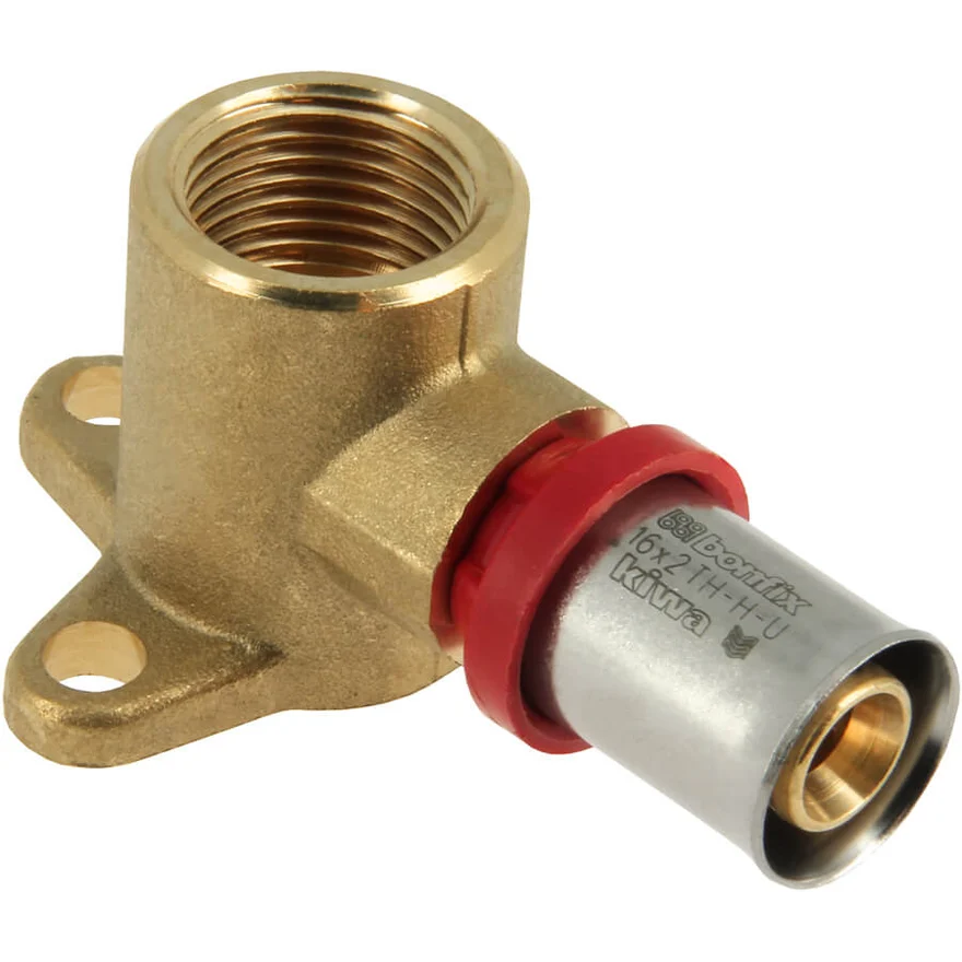 BONFIX Alu-press brass press fitting wall plate 16 x 1/2 (h=35) - 48731212