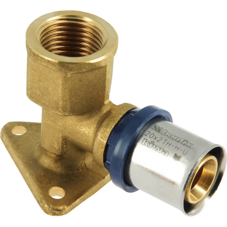 BONFIX Alu-press brass press fitting wall plate 20 x 1/2 (h=49) - 48731215