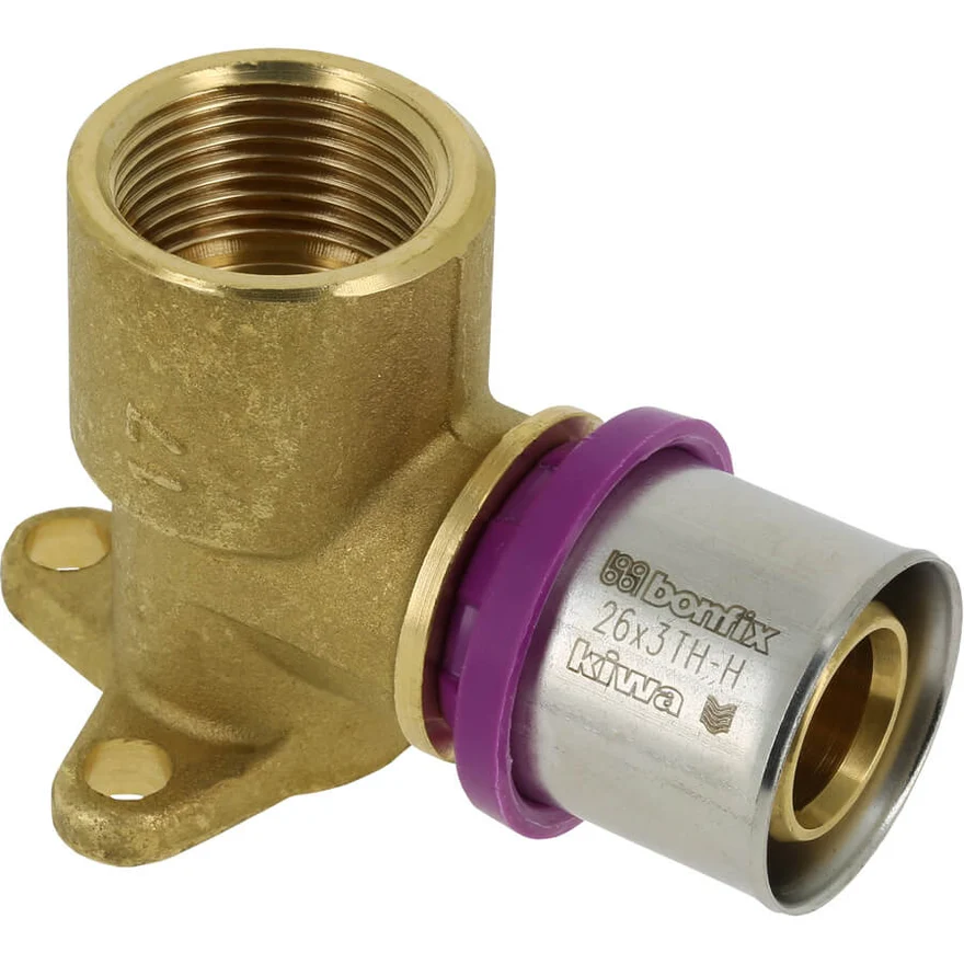 BONFIX Alu-press brass press fitting wall plate 26 x 3/4 (h=52) - 48731225