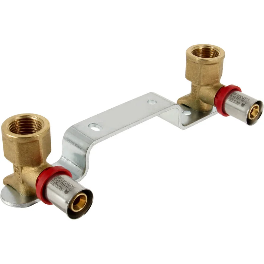 BONFIX Alu-press brass press fitting gemini bracket 16 x 1/2 (center distance = 150) -48731240
