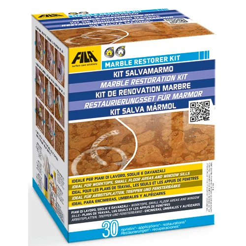 Fila Marble repair kit removes acid stains and restores the shine of your natural stone