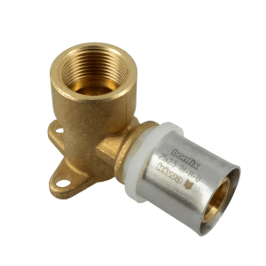 BONFIX Alu-pers messing perskoppeling muurplaat 25 x 3/4 (h=52) - 48731221