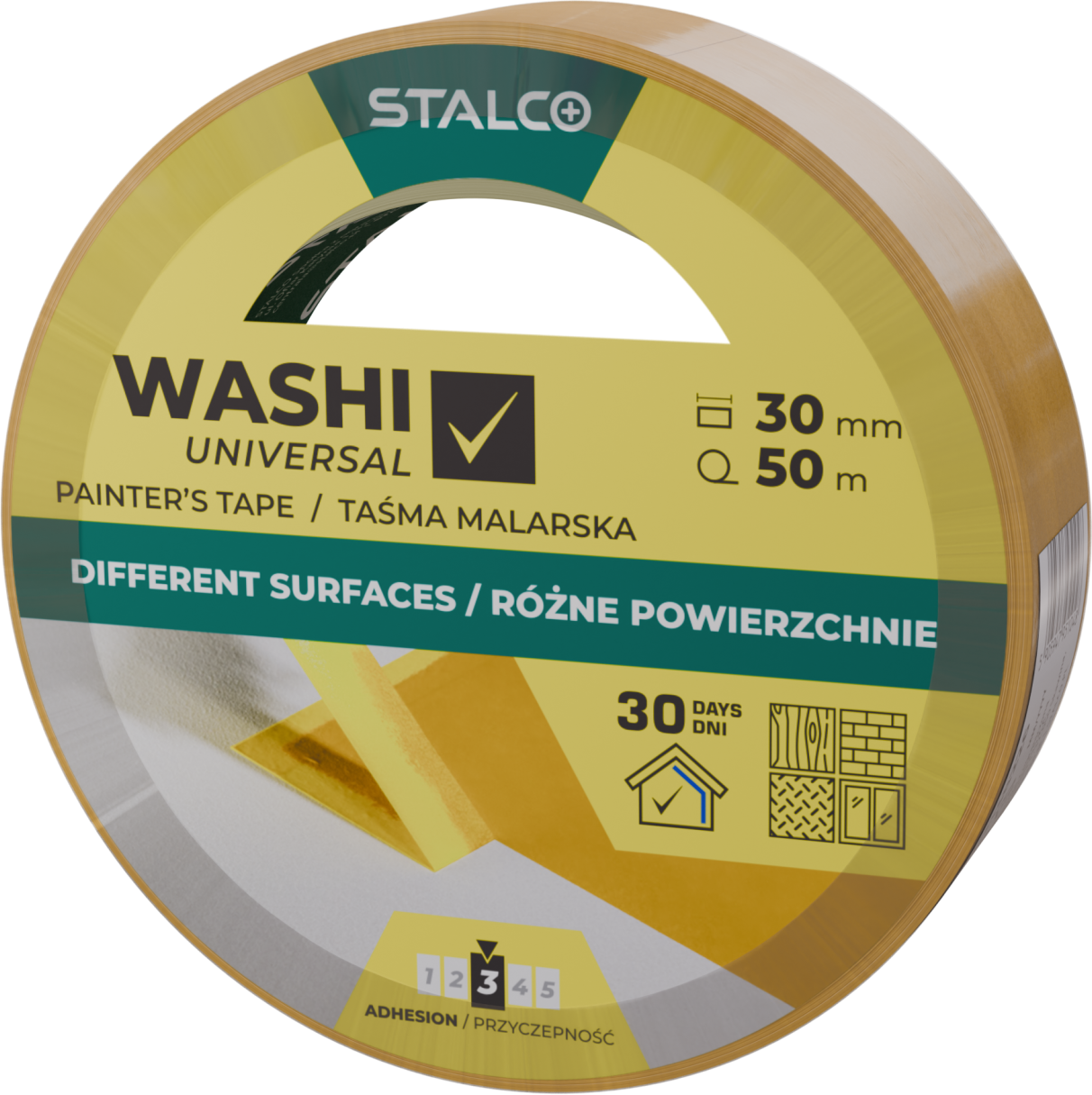 Standaard washi-tape 38mm x 50m, 3-pack STALCO S042138232