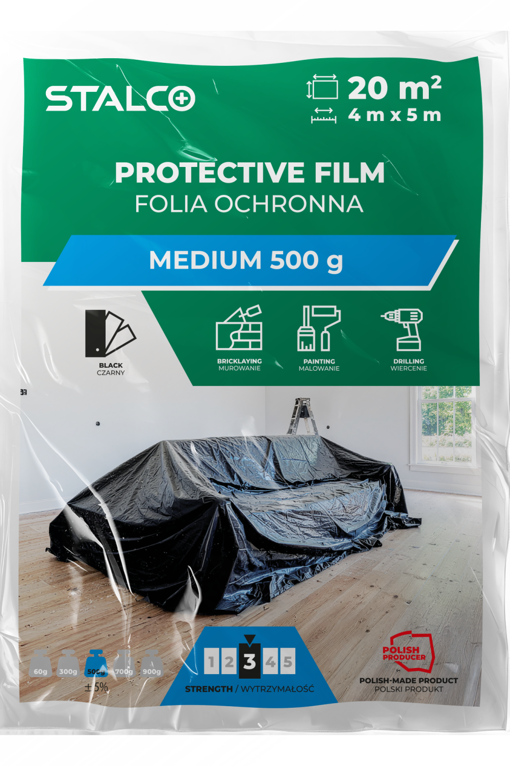 Protective foil MEDIUM 4x5 m 500 g STALCO S043147640