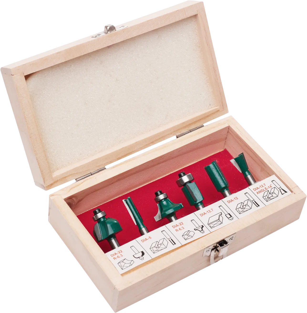 Router bits 6pcs 6 el. STALCO S-27806