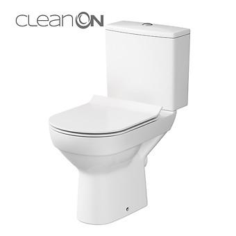 CITY 010 WC compact NEW CleanOn 603 with slim, duroplast, antibacterial, soft-close and easy-off toilet seat K35-037