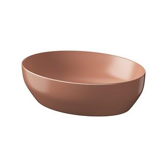 LARGA by Cersanit 50×38 countertop washbasin ellipse brick red matt K677-053
