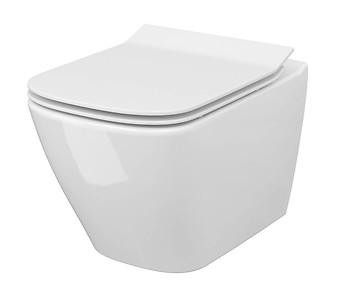 Set B220 Whb CITY Square Wallhung Bowl CleanOn With Hidden Fixation With Duroplast, Soft-Close, Easy-Off Toilet Seat S701-405