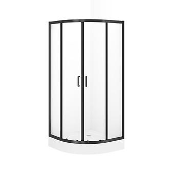 BRASCO Halfround Shower Enclosure 90 x 90 x 190 Black S168-004