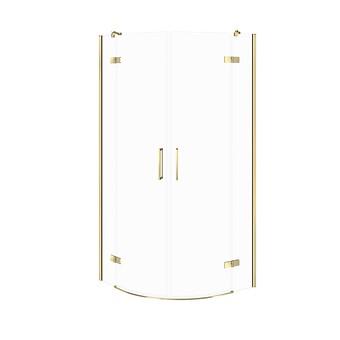 Douchecabine half rond JOTA 80×80×195 goud transparant glas S160-042