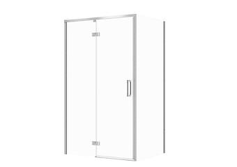 Set C120: Rechthoekige douchecabine LARGA scharnier 120×90×195 links chroom transparant glas S601-320