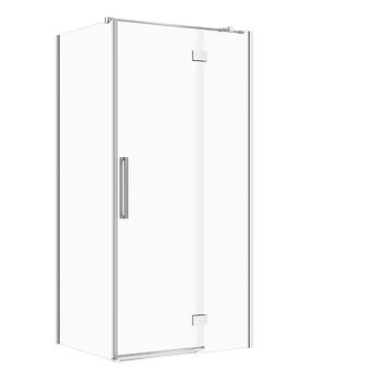 SET B841: Douchecabine rechthoekig CREA scharnier 100x80x200 rechts chroom transparant glas S601-206