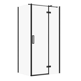 Douchecabine Rechthoekig JOTA 100×80×195 Rechts Zwart Transparant Glas S160-033