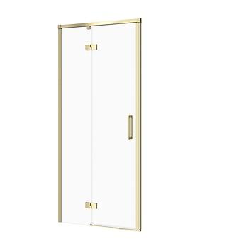 Douchedeur LARGA 80×195 Links Mat Goud Transparant Glas S164-065