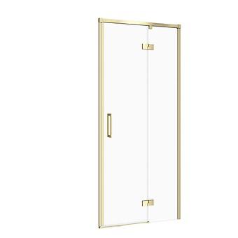Douchedeur LARGA 80×195 Rechts Mat Goud Transparant Glas S164-061