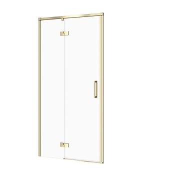 Douchedeur LARGA 90×195 Links Mat Goud Transparant Glas S164-066