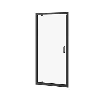 Douchedeur met draaipunt ARTECO 80×190 zwart transparant glas S913-011