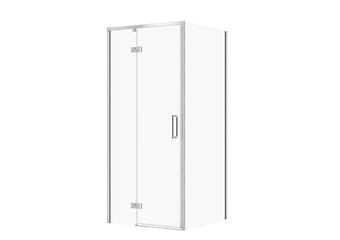 SET B850: DOUCHECABINE VIERKANT LARGA SCHARNIER 80×80×195 LINKS CHROOM TRANSPARANT GLAS S601-215