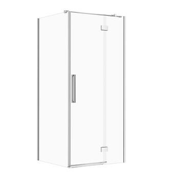 SET B675: DOUCHECABINE VIERKANT CREA SCHARNIER 90×90×200 RECHTS CHROOM TRANSPARANT GLAS S601-136