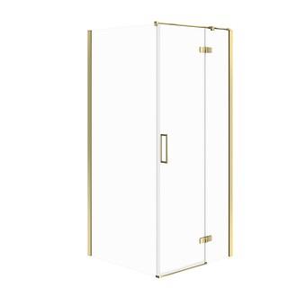 Vierkante Douchecabine JOTA 90×90×195 Rechts Goud Transparant Glas S160-022