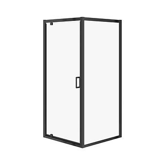 Vierkante Pivot Douchecabine ARTECO 80×80×190 Zwart Transparant Glas S913-015
