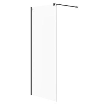 Inloopdouche MILLE 100 × 200 zwart transparant glas S161-003