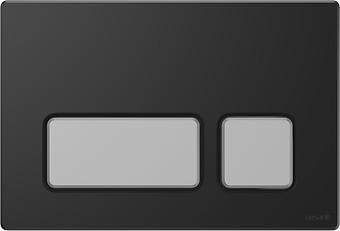 BLOCK SPOELKNOP ZWART MAT, TOETSEN CHROOM MAT K97-0398