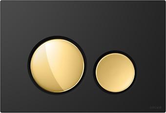 LUNA BY CERSANIT FLUSH BUTTON BLACK MATT, KEYS GOLD GLOSS K97-0562