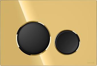 LUNA by Cersanit bedieningsplaat goud glans, toetsen zwart mat K97-0568