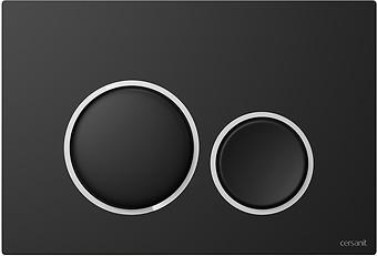 LUNA by Cersanit Ring Bedieningsplaat, Zwart Mat met Chroom Glans Detail K97-0631