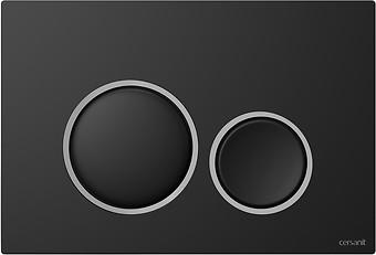 LUNA by Cersanit Ring Bedieningsplaat, Zwart Mat met Chroom Mat Detail K97-0633