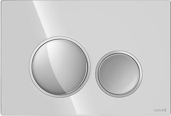 LUNA by Cersanit Ring Bedieningsplaat, Chroom Glans met Chroom Mat Detail K97-0630