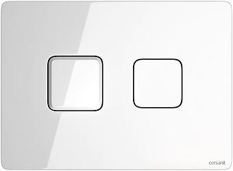 ACCENTO SQUARE PNEUMATISCHE SPOELKNOP GLAS WIT S97-054